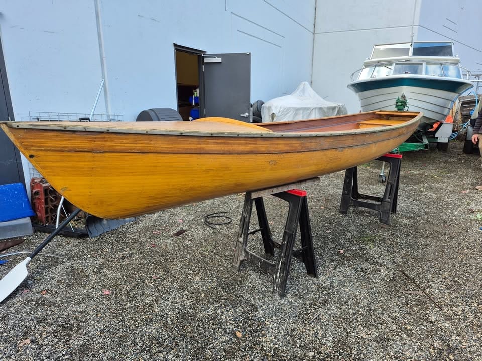 CUSTOM BUILT CEDAR STRIP ROWING SKIFF