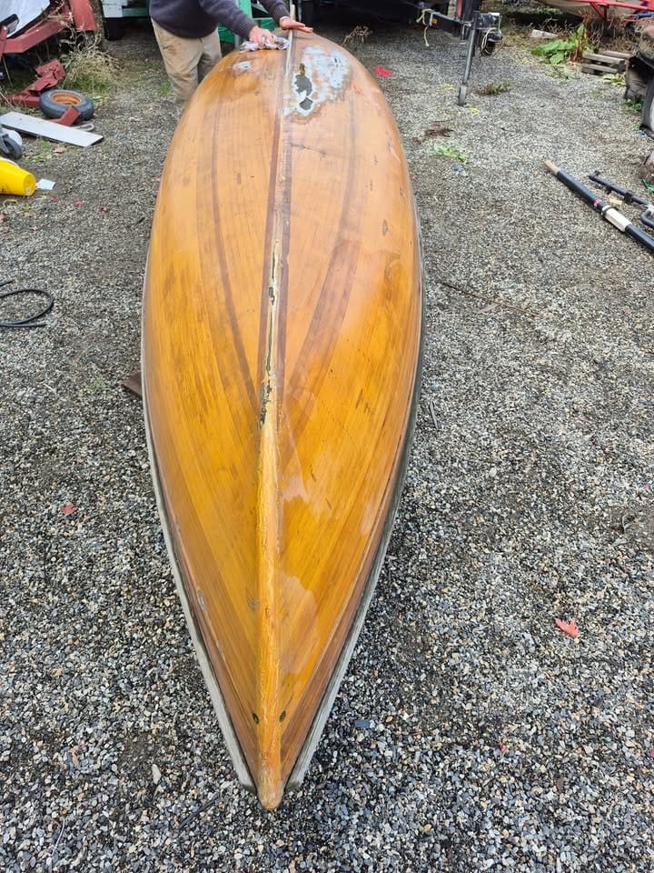 CUSTOM BUILT CEDAR STRIP ROWING SKIFF