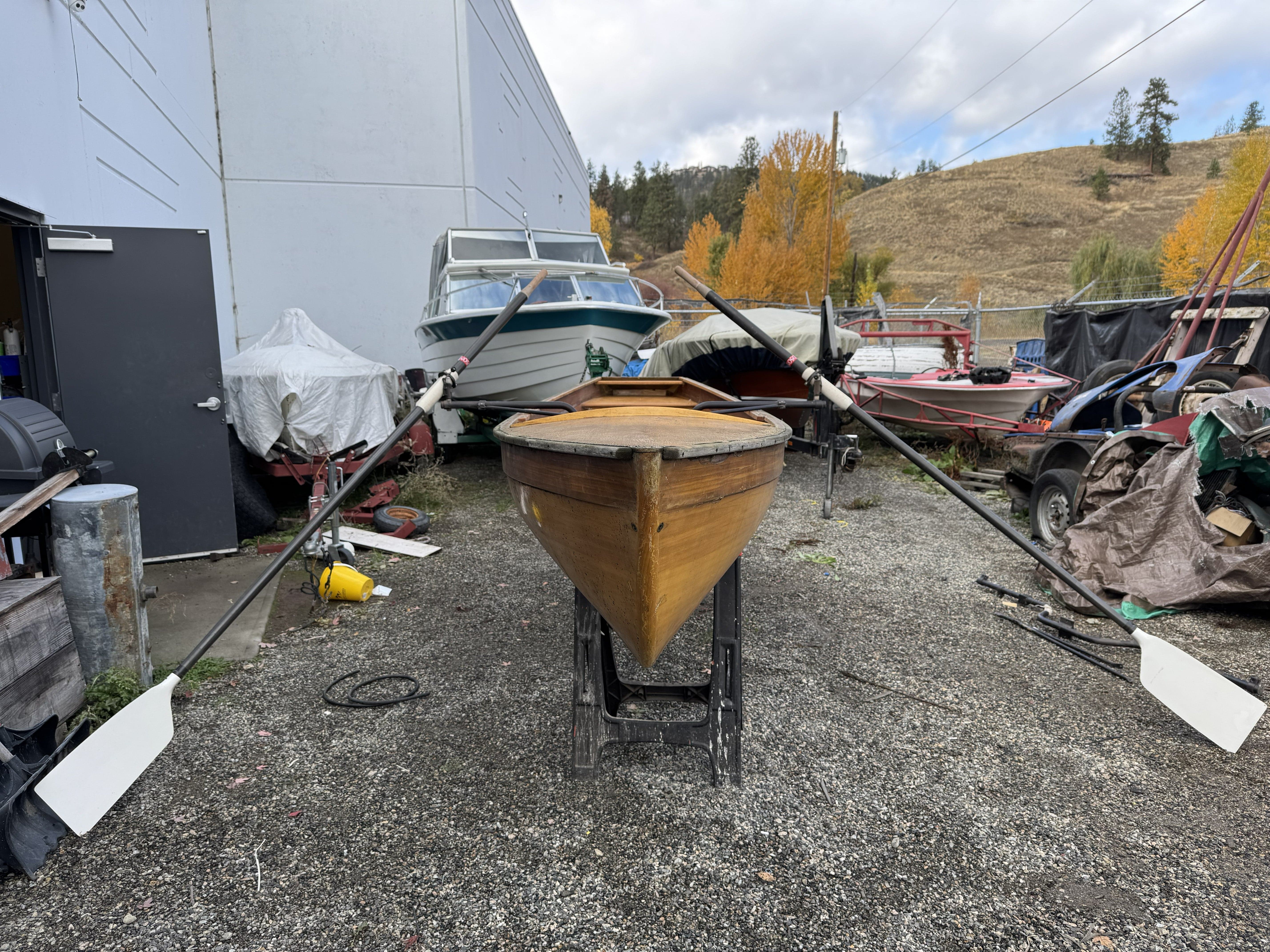 CUSTOM BUILT CEDAR STRIP ROWING SKIFF