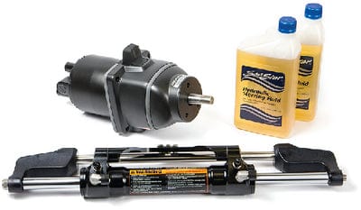 Dometic HK6400TC-3 Classic Tilt Steering Kit w/ 1.7 Helm: Pivot Cylinder & Hydraulic Oil