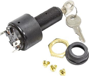 Sierra Conventional 3 Position 1 1/8" Polyester 3 Screw Terminal 12V 15 Amp Ignition Starter Switch