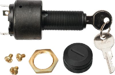 Sierra Conventional 3 Position 1 1/8" Polyester 3 Screw Terminal 12V 15 Amp Ignition Starter Switch