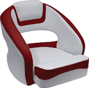Wise 33350032 Hurley LE Bucket Seat w/Flip Up Bolster: Brite White/Dark Red
