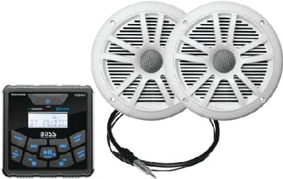 Boss Audio MCKGB450W6 Bluetooth<sup>®</sup> In-Dash Marine Gauge Receiver W/ 6-1/2" Marine Speakers