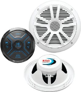 Boss Audio MG150W6 Bluetooth<sup>®</sup> Gauge Receiver Package w/ 6.5" Marine Speakers
