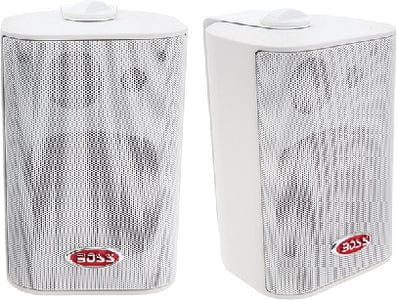 Boss Audio MR43W 4" 3-Way Enclosed System Speakers: White: Pr.