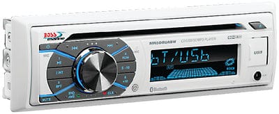 Boss Single-DIN CD/USB/SD: MP3: WMA: FM/AM Player/Bluetooth<BR> - White