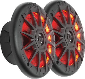 BOSS MRGB55B 5-1/4" 2 Way Weatherproof LED Marine Full Range Speakers: Black: 1 pr.