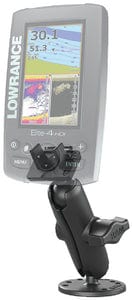 RAM<sup>®</sup> RAMB101LO11 1" Double Ball Mount for Lowrance Elite-4: Hook-4 & Mark-4 Fishfinders