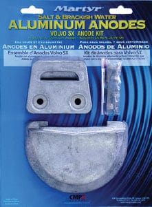 Martyr Aluminum Anode Kit For Volvo Penta SX Engine (Contains 1-3855411: 1-3854130 and Fastening Hardware)