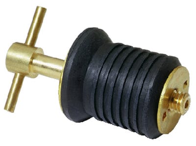 Attwood 1" Drain Plug with Brass T-Handle w/o Chain