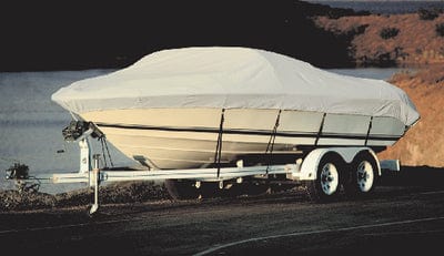 Taylor 70203 BoatGuard Universal Fit Trailerable Boat Cover w/Storage Bag and Tie-Downs: V-Hull Runabout Bow Rider Boats: 14'-16'
