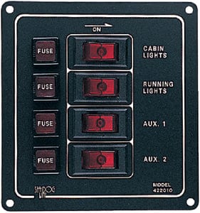 4 Switch Illiminated Switch Panel: Vertical
