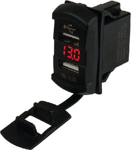 Seadog 4265271 Double USB Rocker Switch Style Voltmeter w/Hidden Display