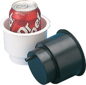SeaDog 588061N Flush Mount Combo Drink Holder w/Drain Fitting: White