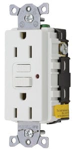 GFCI Duplex Receptacle w/Cover Plate: White