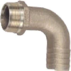 Marine Hardware PTH90112 90° Bronze Pipe To Hose Adapter: 1-1/2" Hose - 1-1/2" Pipe