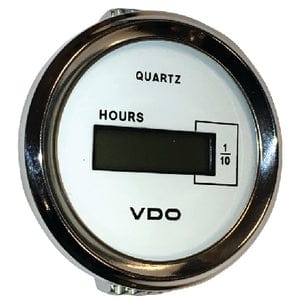 Digital Hourrmeter<BR>White & Chrome
