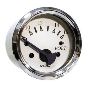 Seachoice 15191 Gauge: Chrome Bezel / White Face: Voltmeter