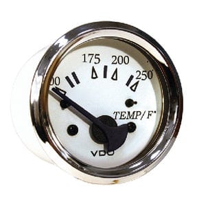 Seachoice 15201 Gauge: Chrome Bezel / White Face: Engine Temp