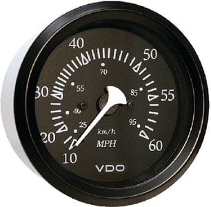 Seachoice 15231 Gauge: Black Bezel / Black Face: Speedometer