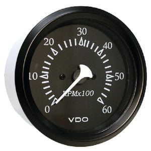 Seachoice 15241 Gauge: Black Bezel / Black Face: Tachometer (Sterndrive)