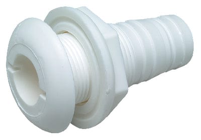 1/2" White Plastic Thru-Hull w/Broad Flange