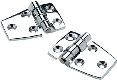 SeaChoice 50-34401 (2) 2-1/4" x 1-1/2" Chrome Plated Zinc 3/4" Short Side Hinges