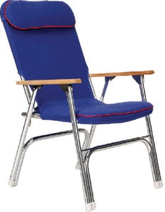 PADDED DECK CHAIR W/RED PIPING