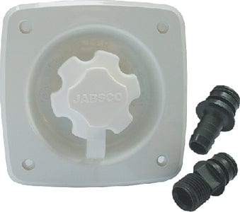 Jabsco 44412-1045 White 90° Port Flush 45 PSI Water Pressure Regulator