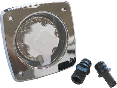 Jabsco 44412-2045 Chrome 90° Port Flush 45 PSI Water Pressure Regulator