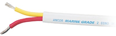 Ancor Marine Grade 126310 Tinned Duplex Safety Cable Red and Yellow With White Jacket: 12/2 Round: 100'