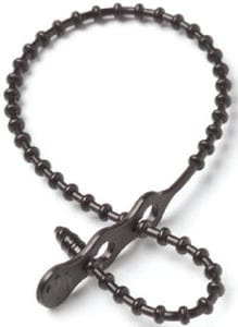 Reusable Beaded Cable: Ties: 12" Black: 15/pk