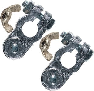 Ancor Lead Battery Terminal Set of One Wing Nut Style for 5/16" Negative Stud and One For 3/8" Positive Stud