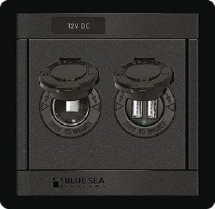 Blue Sea Systems 360 Panel 12 Volt DC Socket & Dual USB Charger