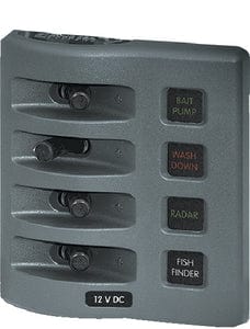 Weather Deck Fuse Panel 4 Pos Gray