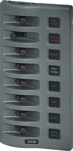 Blue Sea Systems 4308 WeatherDeck 12V DC 8 Position Waterproof Fuse Panel: Gray