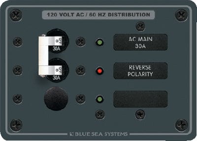 Blue Sea Systems 8029 Traditional Metal Panel AC Main + 1 Position