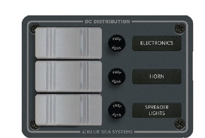 Blue Sea Systems 8054 Contura Water Resistant 12V DC 3 Position Panel: Gray
