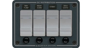 Blue Sea Systems 8262 Contura Water Resistant 12V DC 4 Position Panel: Gray