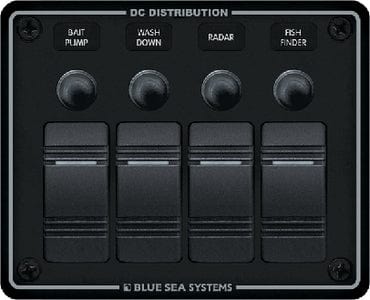 Blue Sea Systems Contura Water Resistant 12V DC 4 Position Circuit Breaker Panel