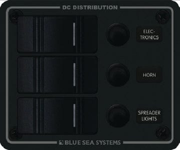 Blue Sea Systems Contura Water Resistant 12V DC 3 Position Circuit Breaker Panel