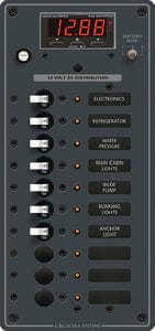 Blue Sea Systems 8402 Traditional Metal DC Circuit Breaker Panel - 10 Positions