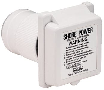 Marinco 50 Amp 125V Power Inlet With Stainless Steel Trim