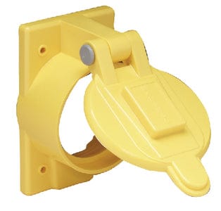 Marinco 7788CR Yellow Polycarbonate Weatherproof Cover Fits 50A Receptacles 6369CR and 6370CR