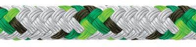 Samson 435028505030 XLS3 Yacht Braid: 7/16" (11mm) x 500': White w/Green Tracer