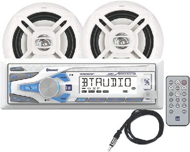 Dual Audio MXD337BT White Digital Media Receiver w/Bluetooth<sup>®</sup> & 2 Speakers