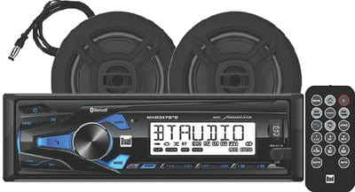 Dual Audio MXD337BT Black Digital Media Receiver w/Bluetooth<sup>®</sup> & 2 Speakers