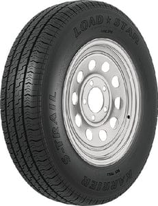 Loadstar Bias Tire and Wheel (Rim) Assembly KR25 ST145/R-12 5-Hole 8 Ply: Silver: Modular