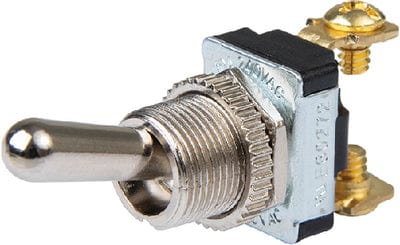 BEP 1002021 Chrome Plated Toggle Switch: Off-On: SPST: #6?32 Screw Terminals